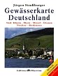 Gew�sserkarte Deutschland, S�d, Rhein, Main, Mosel, Donau, Neckar, Bodensee