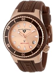 Swiss Legend Womens 11840D-RG-09 Neptune Rose Dial Brown Silicone Watch