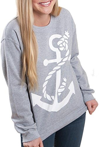 'Nautical Anchor' Crew Neck Sweatshirt Large Sport Grey