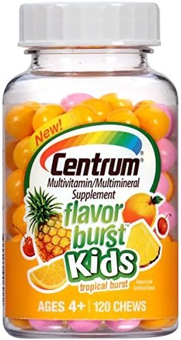 Centrum Kids Flavor Burst Multivitamin/Multimineral Supplement (Tropical Burst Flavor, 120-Count Chews) by centrum kids