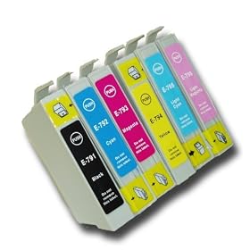 6 Chipped Compatible Epson 'OWL' T0791-T0796 / TO791-TO796 Ink Cartridges for the Epson Stylus Photo P50 Printer from 'The Ink Squid': 1 x T0791 - Black; 1 x T0792 - Cyan (Blue); 1 x T0793 - Magenta (Red); 1 x T0794 - Yellow; 1 x T0795 - Light Cyan (Light Blue); 1 x T0796 - Light Magenta (Light Red). Fully Compatible, the Latest Chips & Maximum Capacity of any Compatible Ink Cartridge. 2 Year Guarantee on all Cartridges