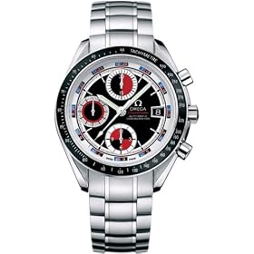 Omega Men's Speedmaster Date Black & Red Automatic Chronometer Chronograph Watch #3210.52.00