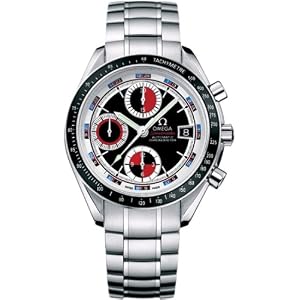 Omega Men's Speedmaster Date Black & Red Automatic Chronometer Chronograph Watch