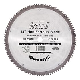Freud LU89M014 14-Inch 100 Tooth Non-Ferrous Metal Cutting Saw Blade with 1-Inch Arbor by Freud