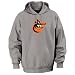 Baltimore Orioles Majestic Steel Heather Cooperstown Tek Patch Hooded Sweatshirt