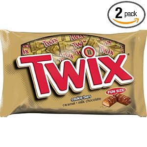 Twix Caramel Fun Size Candy, 22.34-Ounce Packages (Pack of 2)