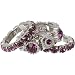 February Birthstone Amethyst Crystal Stacking Stretch Ring Trio