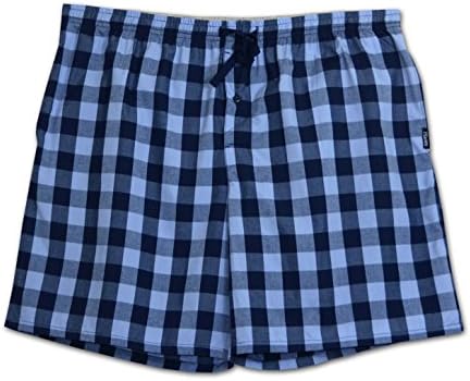 Hanes Big Mens Woven Plaid Lounge Short (Blue 3X)