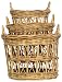 Natural Rattan Round Baskets Set / 3 Large = 22" x 16"H