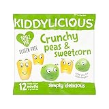 カリカリエンドウ＆スイートコーンの6グラム (Kiddylicious) (x 4) - Kiddylicious Crunchy Peas & Sweetcorn 6g (Pack of 4) [並