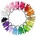 Chiffon 4.5in Cheerleading Bows Pony Tail Holder Ribbon Cheer Bow Gift for Teens Set Of 15 Color