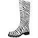 Women's Quilted Knee High Waterproof Riding Rain Boots TRENDS SNJ SHOES