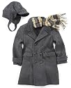 Trilogi Little Boy Wool Dress Coat with Hat and Scarf