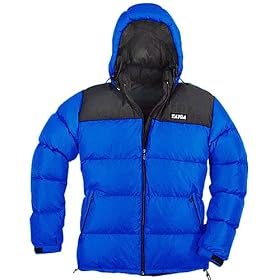 TAIGA Tantalus 700 - Mens European Goose Down Jacket, Royal Blue with Black Shoulders,...