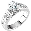 14K White Gold Diamond Engagement Ring Semimount - 0.50 Ct. - DOES NOT INCLUDE CENTER STONE
