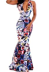 Spring Summer Winter Checkered Print Sleeveless Mermaid Polyester/Spandex Maxi Dress 