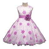 Candykidsガールズ ワンピース キッズドレス フラワードレス ノースリーブドレス　刺繍 結婚式 発表会 演奏会など　女の子ドレス・キッズ ドレス　花嫁介添人ドレス　ピアノ発表会 子どもドレス 