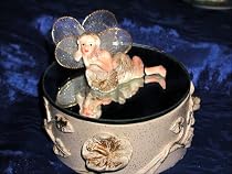 FAIRY MAGIC GARDEN FLOWER MIRROR TRINKET RING AND NECKLACE GIFT KEEPSAKE FANTASY ART COLLECTABLE JEWELRY BOX