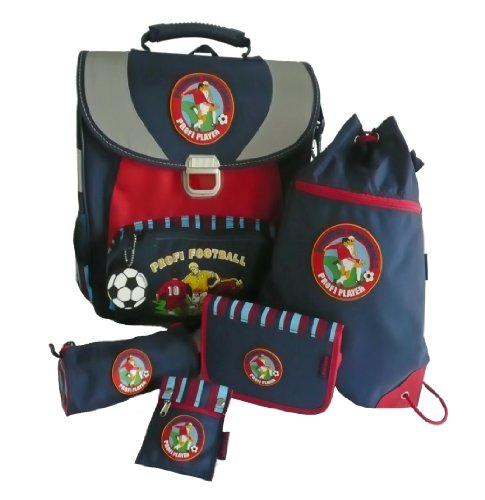 amaro Kinder Schulranzen-Set Fussball, blau, 3139-00_O6 Preisvergleich