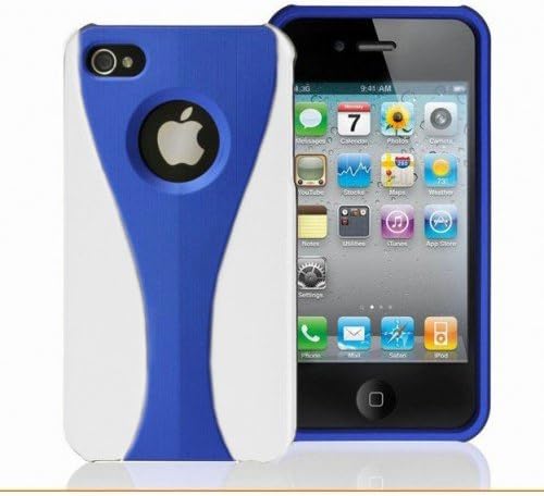 iPhone 4S and Iphone 4 Protective Case White and blue