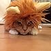GABOSS Lion Mane Wig Costume for Cat, Little Dog Halloween Dress with Ears Pet Festival Party Fancy Hair Cat Clothes, Gold Brown