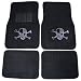Silver Skull w/ Crossbones Front & Rear Gem Crystals Studded Rhinestone Car Truck SUV Floor Mats - Pair