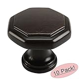 Cosmas 5181ORB Oil Rubbed Bronze Cabinet Hardware Octagon Knob - 1-1/4" Diameter, 10-Pack