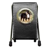 Bernese Mountain Dog Pen Holder Desk Clock