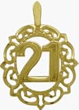 10K Yellow Gold Fancy #21 Circle Pendant with chain