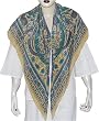 Silk Scarves Hand Painted Square 44 x 44 inches (sqsrf075)