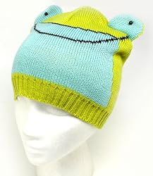 Frog Froggy Green Winter Hat Animal Knit Beanie Hat