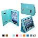 Snugg iPad 4 & iPad 3 Case – Leather Case Cover and Flip Stand with Elastic Hand Strap and Premium Nubuck Fibre Interior (Baby Blue) – Automatically Wakes and Puts the iPad 4 & 3 to Sleep. Superior Quality Design As Featured in Gq Magazine
