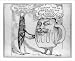 Historic Print (L): [A cigar, Spain, and a mug of beer, United States, discussing tax...