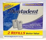 Mentadent Toothpaste Twin Refills 5.25 Oz, Advanced Whitening Supreme, Refreshing Mint (Pack of 4) 42 Oz Total