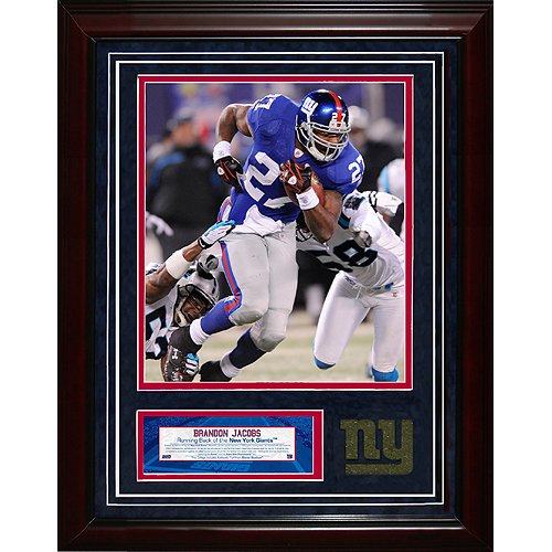Steiner Sports NFL New York Giants Brandon Jacobs 11x14 igned Turf Collage with 8 x 10-inch Photo