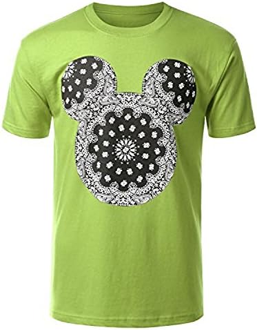 SHFF Men's Hipster Hip Hop Paisley Crewneck Graphic T-shirt XX-Large Lime