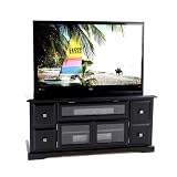 New Classic Furniture 65″ Five-Door Entertainment Console with Interchangeable Panels, Ebony