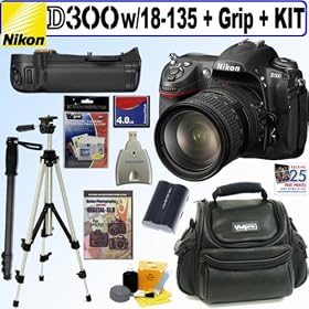 Nikon D300 DX 12.3MP Digital SLR Camera with 18-135mm AF-S DX f 3.5-5.6G ED-IF Nikkor Zoom... by Nikon