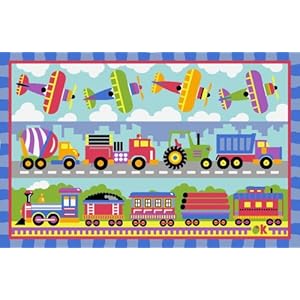 LA Rug Trains Planes & Trucks 39-by-58-Inch Nylon Rug