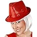 WeGlow International Light Up Sequin Fedora Hat, Red