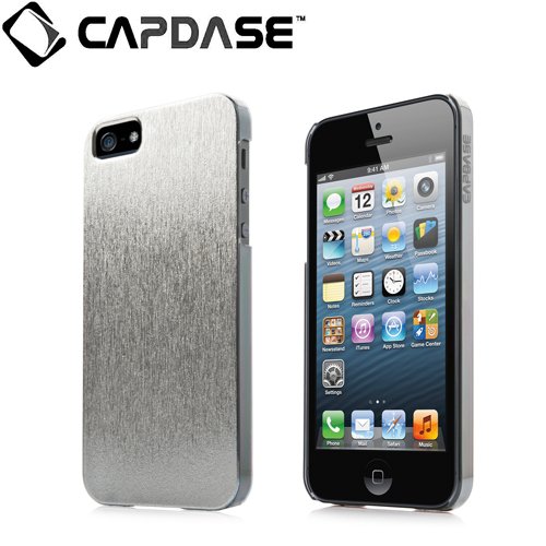 CAPDASE 日本正規品 iPhone5 Karapace Jacket Silva Shimma, Silver / Black (クリスタル・クリアー液晶保護シート、ムービースタンド、プロテクティブ・ポーチ 付属) KPIH5-SHS1