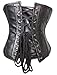 Camellias Leather Steel Boned Waist Training Corset Underbust Waist Shaper
