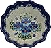 Polish Pottery Ceramika Boleslawiec,  0432/162, Bowl Babka Small, 1/2 Cup, Royal Blue Patterns with Blue Pansy Flower Motif
