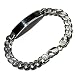 Sterling Silver 9mm Flat Curb Chain ID Bracelet, 8