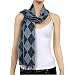 BLACK & GRAY ARGYLE SOFTER THAN CASHMERE LONG FRINGE SCARF