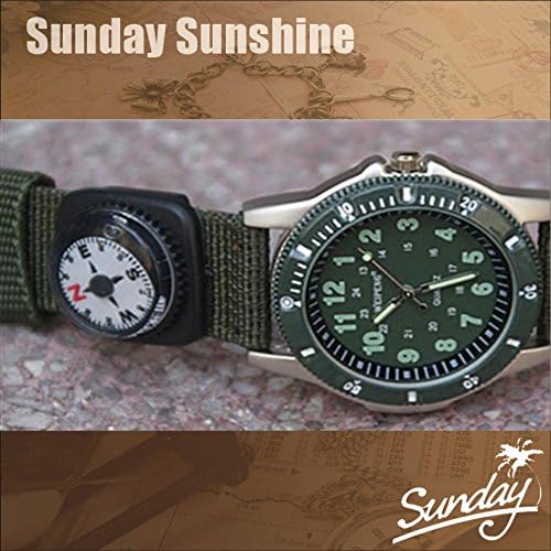 SunShine Day 2013 Fashion Novelty Men / Women / Kids Compass Camouflage Hiking Military Watch Outdoor Sports Canvas Army Watches For Men