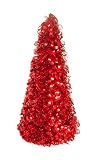 19 Red Curly Tinsel Christmas Tree Tabletop Decoration