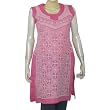 Womens Blouse Cotton Sleeveless Top Shirt Chikan Embroidery Size M