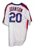 Howard Johnson Autographed New York Mets White Pinstripe Majestic Throwback Jersey Inscribed "86 WS Champs"