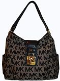 Women's Michael Kors Purse Handbag Large Shoulder Beige/Black/Black